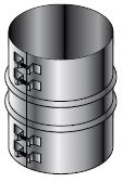 Dubbelwandig rookgaskoppelstuk, Isoleco DP 25 DP 641, 80/80mm